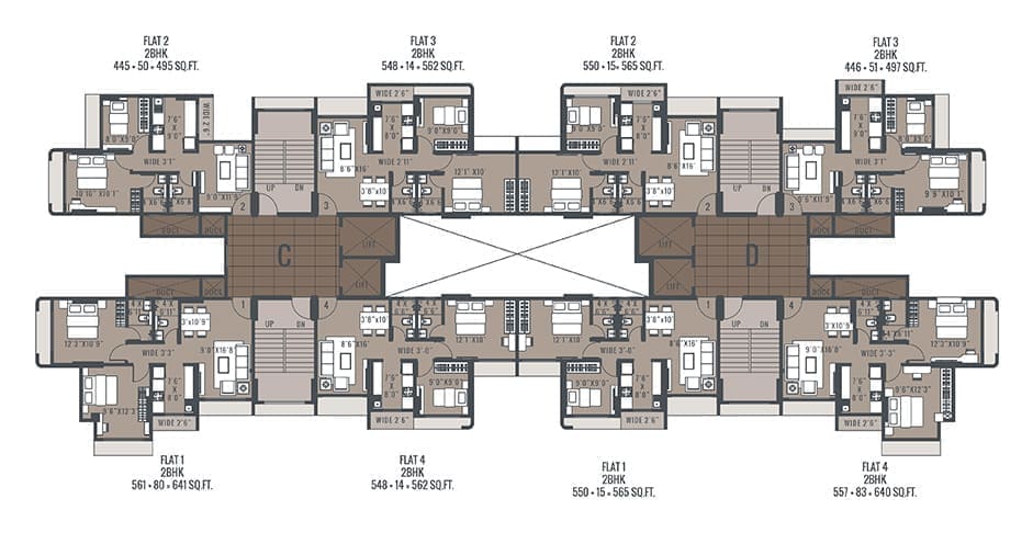 Sarvodaya Amrut Kalyan 1 BHK Floor Plan